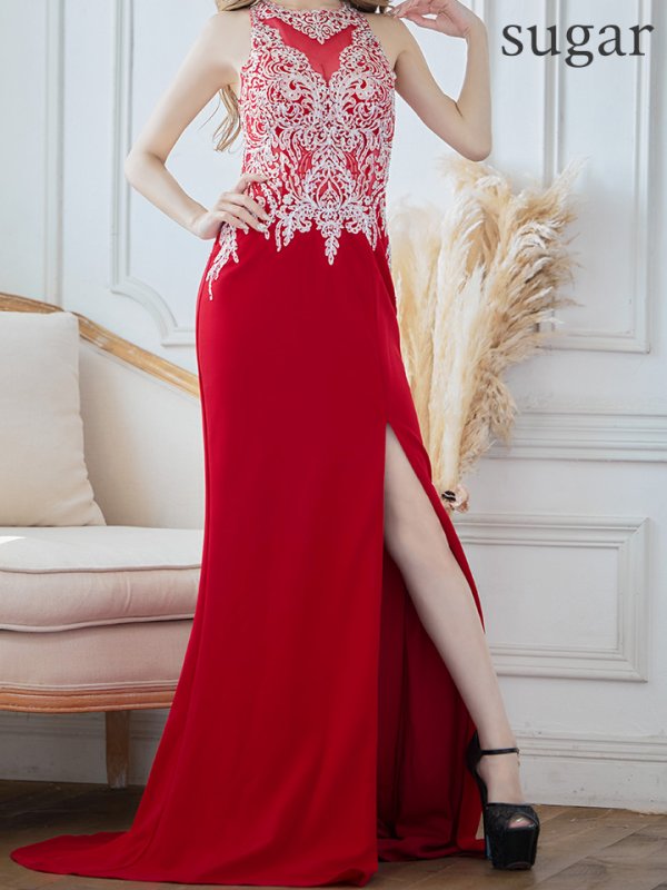 画像14: 【Lip line/リップライン】マーメイド/ ビジュー/ 刺繍/ ストレッチ/ スリット/ ロングドレス/ キャバドレス long[HC03] (14)