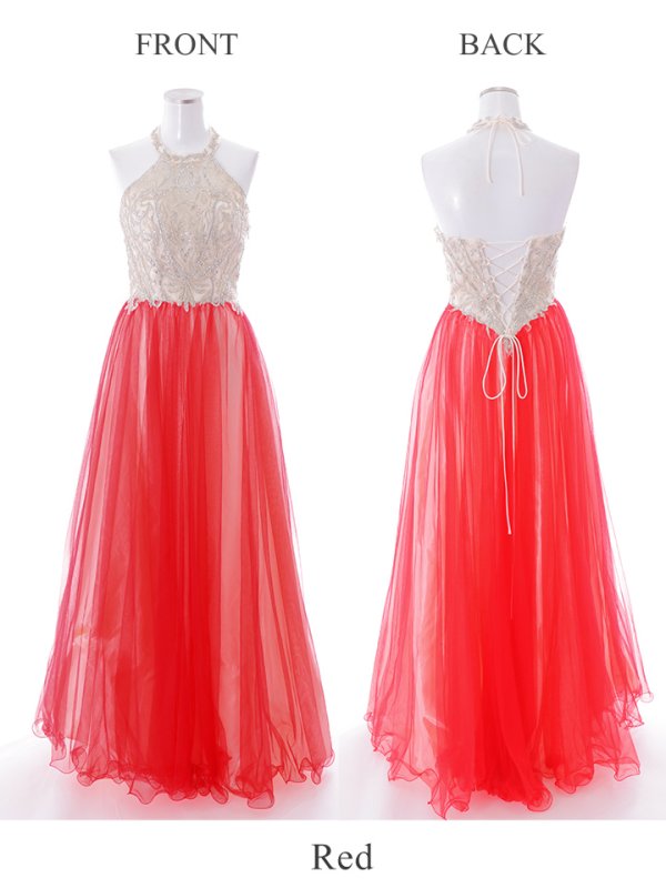 画像13: 【Lip line/リップライン】ビーズ刺繍/ Aライン/ アメスリ/ チュール/ ロングドレス / キャバドレスlong[HC03] (13)