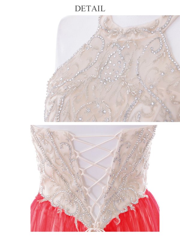 画像17: 【Lip line/リップライン】ビーズ刺繍/ Aライン/ アメスリ/ チュール/ ロングドレス / キャバドレスlong[HC03] (17)