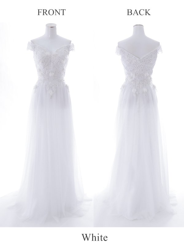 画像3: 【Lip line/リップライン】フラワー刺繍/ Aライン/ ラメ/ チュール/ ロングドレス/ キャバドレスlong[HC03] (3)