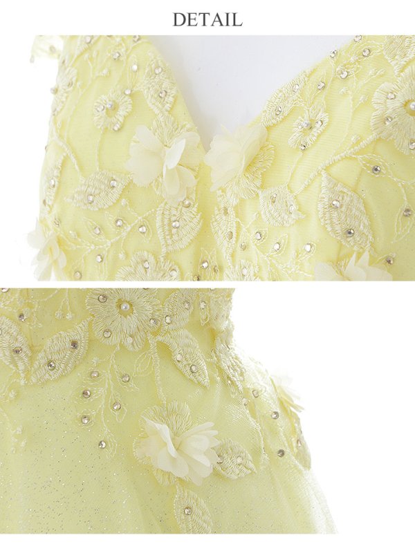 画像24: 【Lip line/リップライン】フラワー刺繍/ Aライン/ ラメ/ チュール/ ロングドレス/ キャバドレスlong[HC03] (24)