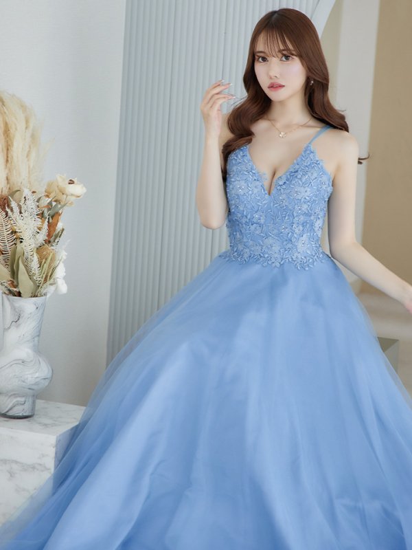 画像19: 【関西コレクション着用】【Lip line/リップライン】デザイン刺繍レース/ スピンドル/ メッシュ切り替え/ Aライン/ ロングドレス/ キャバドレス long[HC03] (19)