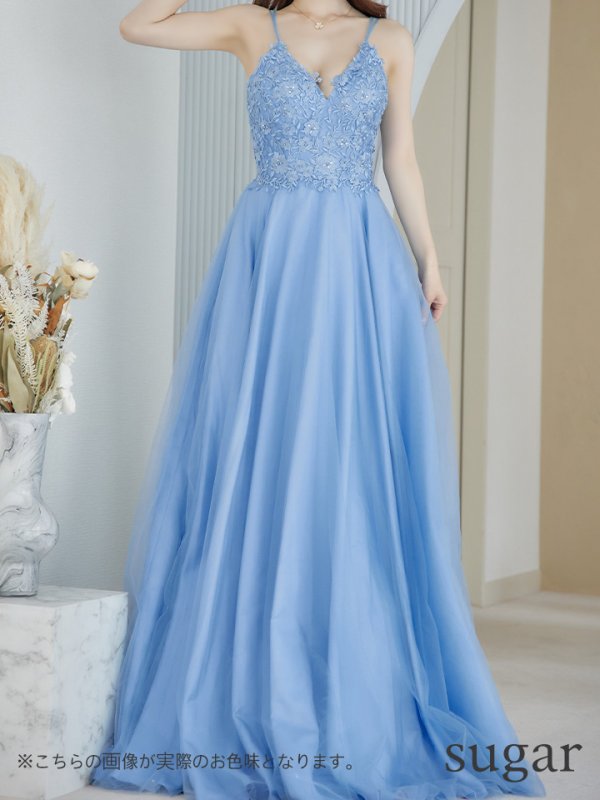 画像16: 【関西コレクション着用】【Lip line/リップライン】デザイン刺繍レース/ スピンドル/ メッシュ切り替え/ Aライン/ ロングドレス/ キャバドレス long[HC03] (16)