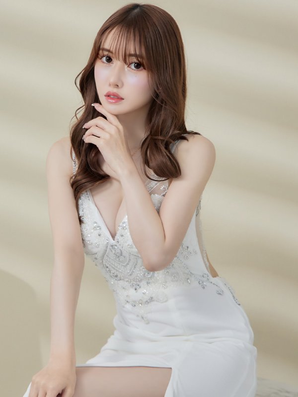 画像4: 【Lip line/リップライン】カットアウト/ ビジュー/ ストレッチ/ ノースリーブ/ タイト/ ロングドレス/ キャバドレス long[HC03] (4)