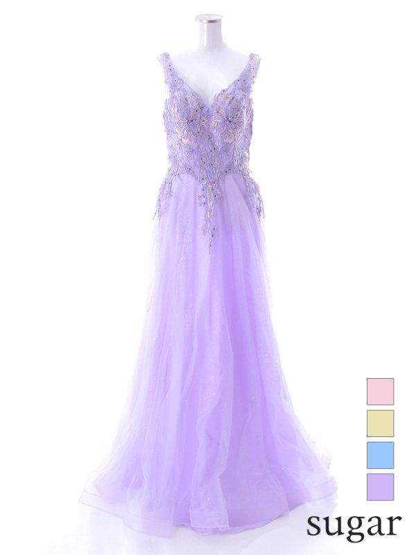 画像23: 【関西コレクション着用】【Lip line/リップライン】フラワー刺繍/ Vネック/ Aライン/ ノースリーブ/ プリンセス/ フレア/ ロングドレス/ キャバドレス long[HC03] (23)