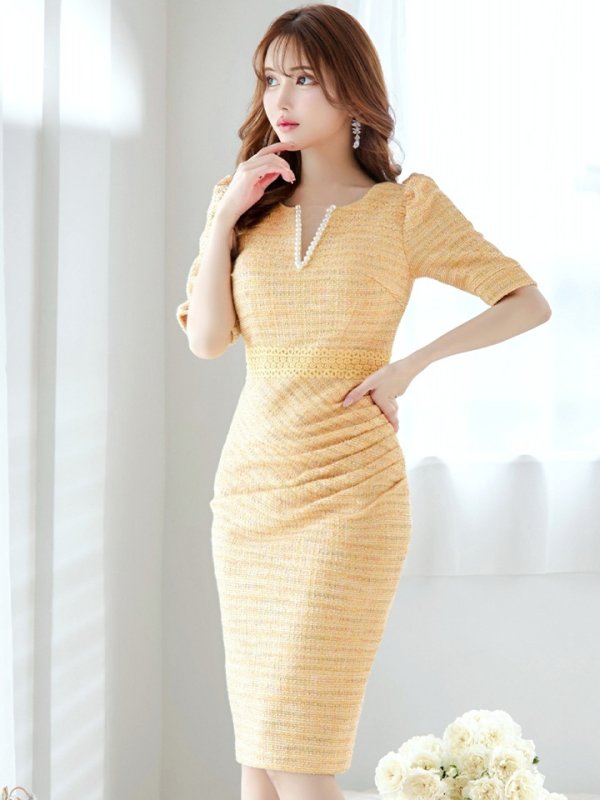 イエロー モデル：ゆめ　身長：160cm　着用サイズ：8号(Sサイズ)