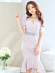 画像34: Lサイズあり【VANESSA HEART / ヴァネッサハート】【OF05】 総レース/ パール/ マーメイド/ 袖あり/ 半袖/ 膝丈/ ミディアムドレス/ キャバドレス (34)