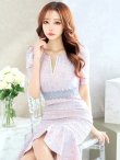 画像36: Lサイズあり【VANESSA HEART / ヴァネッサハート】【OF05】 総レース/ パール/ マーメイド/ 袖あり/ 半袖/ 膝丈/ ミディアムドレス/ キャバドレス (36)
