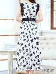 画像9: Lサイズあり【VANESSA HEART / ヴァネッサハート】【OF05】リボン/ レース/ ノースリーブ/ フレア/ Aライン/ ひざ丈/ ミディアムドレス/ ワンピース/ キャバドレス (9)