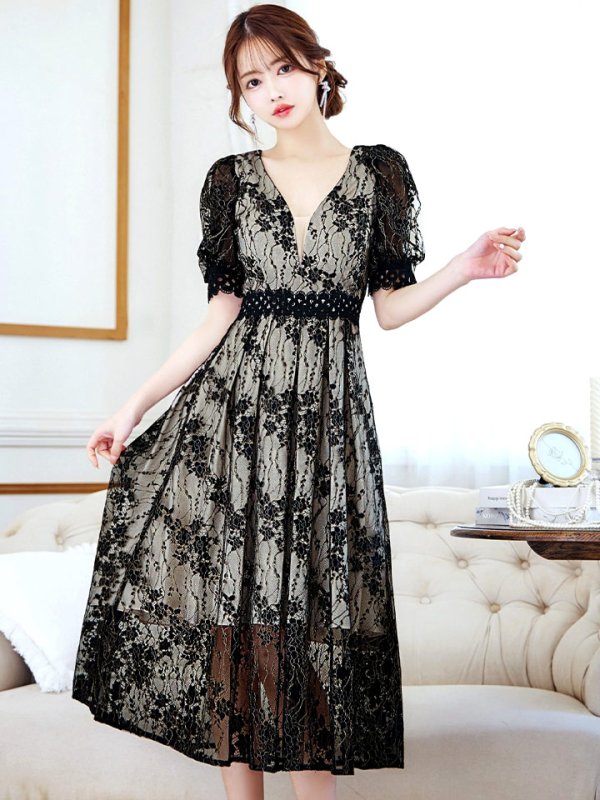 ブラックベージュ モデル:ゆめ 身長:160cm 着用サイズ:8号(Sサイズ)