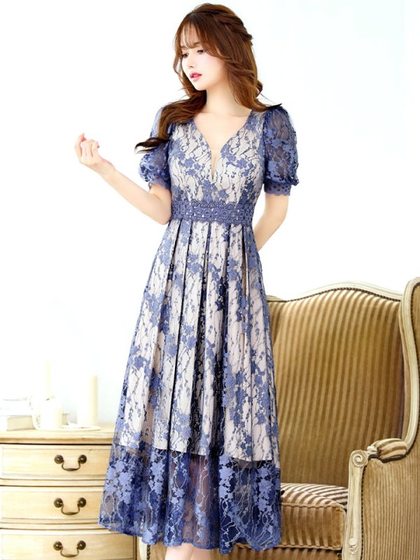 ブルーベージュ モデル:ゆめ 身長:160cm 着用サイズ:8号(Sサイズ)