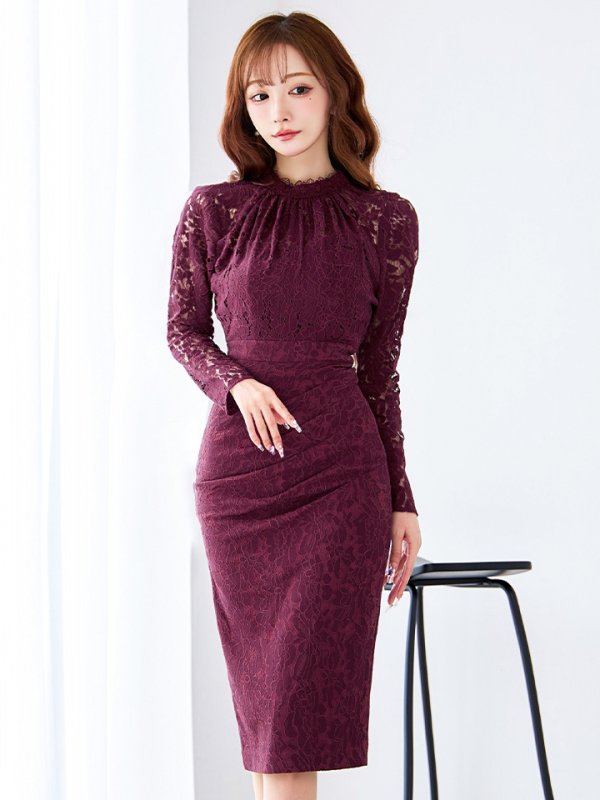 バーガンディー モデル:真優川咲 身長:158cm:8号(Sサイズ)