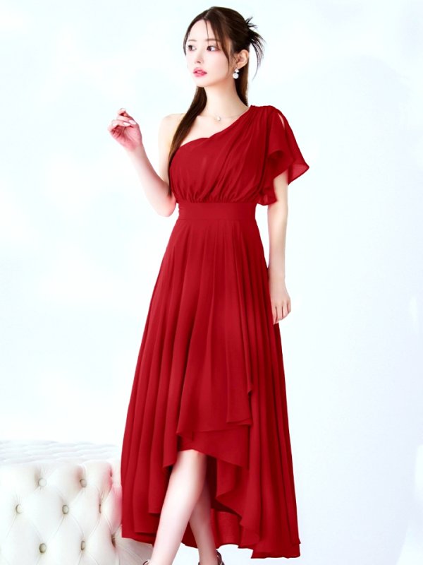 ダークレッド モデル：ゆめ　身長：160cm　着用サイズ：8号(Sサイズ)