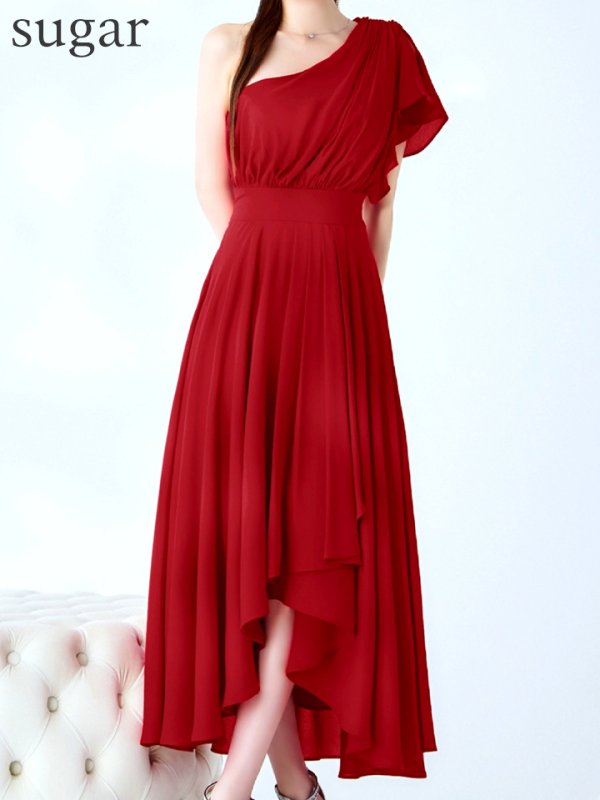 ダークレッド モデル：ゆめ　身長：160cm　着用サイズ：8号(Sサイズ)