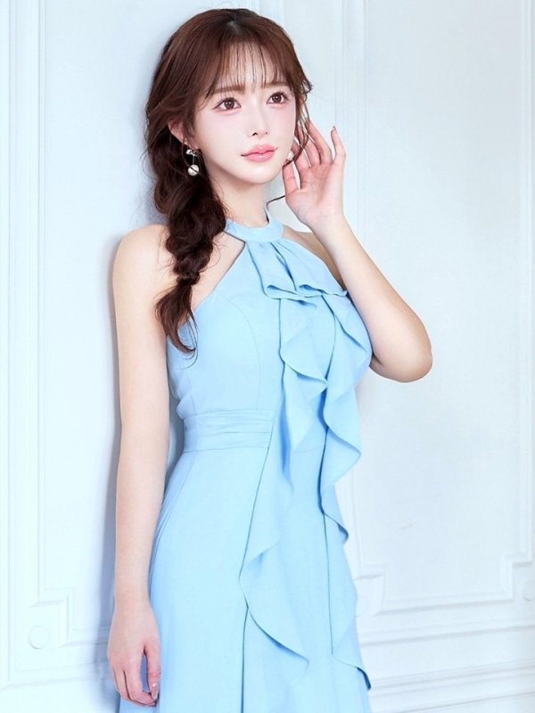 パウダーブルー　モデル：りな　身長：160cm　着用サイズ：8号(Sサイズ)