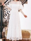 画像17: 【VANESSA HEART / ヴァネッサハート】【OF05】 シアー/ 切替/ レース/ 袖あり/ パフスリーブ/ 膝丈/ フレア/ ミディアムドレス/ キャバドレス (17)