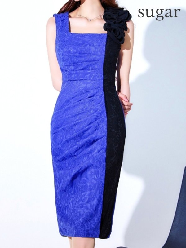 ロイヤルブルーブラック　モデル：真優川咲　身長：158cm　着用サイズ：8号(Sサイズ)