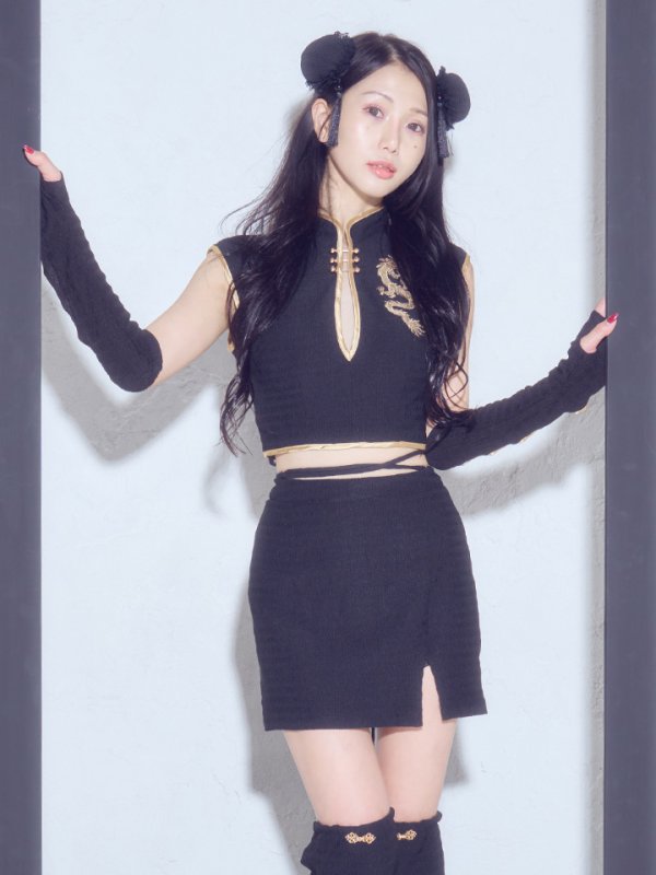 画像2: 【ハロウィン】ドラゴンプリントチャイナセットアップ 【コスプレ5点セット】【XS-Lサイズ/1カラー】(SE01YN)[HC03] (2)