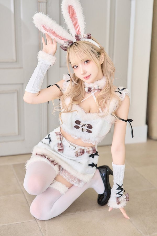 画像1: 【即日発送】【ハロウィンコスプレ9点セット】メルトニットバニーファーセットアップ【Malymoon/マリームーン】[HC03] (1)