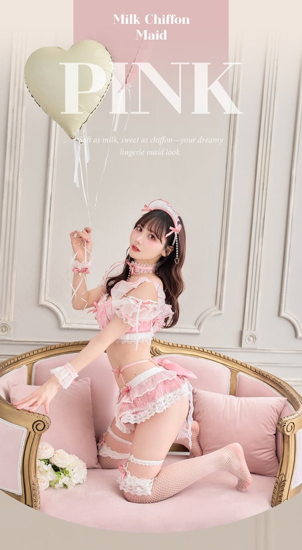 画像5: 【即日発送】【ハロウィンコスプレ8点セット】ミルクシフォンランジェリーメイド【Malymoon/マリームーン】[HC03] (5)