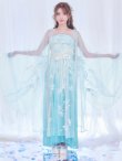画像4: 【送料無料！】【ハロウィン】アイスブルー刺繍ロングシフォン漢服セット【コスプレ3点SET】【Fサイズ】【一部予約/8月下旬発送予定】[OF04] (4)