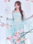 画像6: 【送料無料！】【ハロウィン】アイスブルー刺繍ロングシフォン漢服セット【コスプレ3点SET】【Fサイズ】【一部予約/8月下旬発送予定】[OF04] (6)