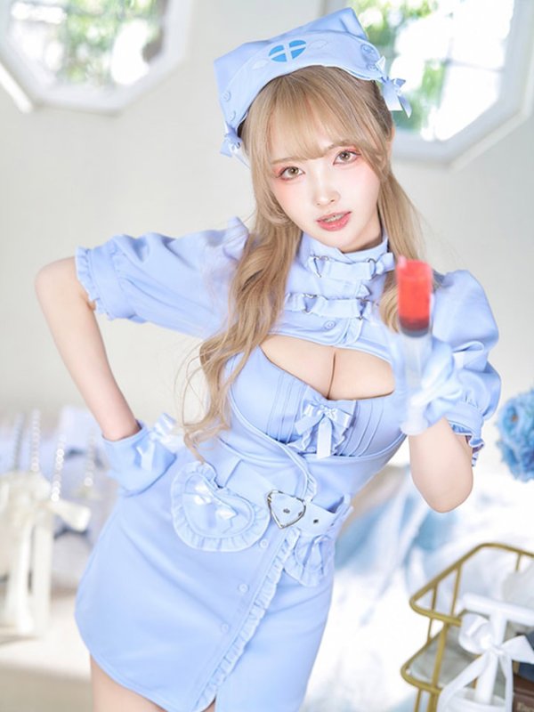 画像1: 【即日発送】ルミナスハートナース【マリームーン】【ハロウィンコスプレ6点セット】【フリーサイズ/2カラー】[HC03] (1)