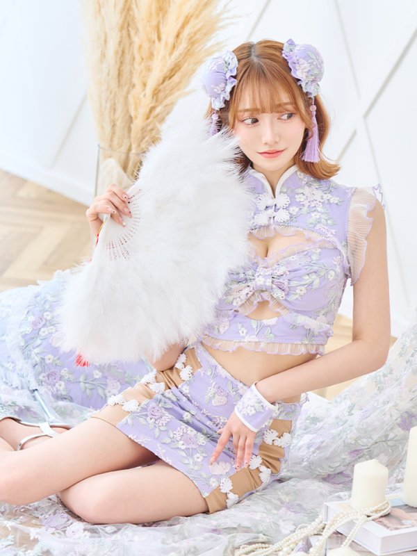 画像12: 【即日発送】【ハロウィン】リボンチャイナミニセットアップ【コスプレ4点セット】【XS-Mサイズ/3カラー】(SE01YN)[HC03] (12)