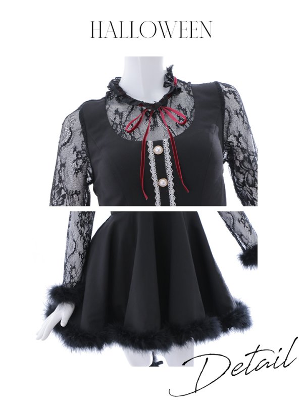 画像22: 【即日発送】【ハロウィン】 レースブラックキャット  / 黒猫【コスプレ2点セット】【S-XLサイズ/1カラー】[YMT] (22)