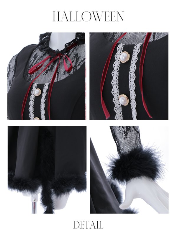 画像23: 【即日発送】【ハロウィン】 レースブラックキャット  / 黒猫【コスプレ2点セット】【S-XLサイズ/1カラー】[YMT] (23)