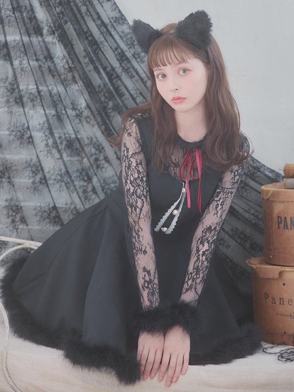 画像9: 【即日発送】【ハロウィン】 レースブラックキャット  / 黒猫【コスプレ2点セット】【S-XLサイズ/1カラー】[YMT] (9)