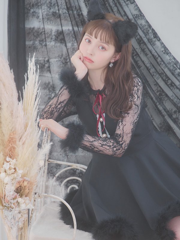 画像11: 【即日発送】【ハロウィン】 レースブラックキャット  / 黒猫【コスプレ2点セット】【S-XLサイズ/1カラー】[YMT] (11)