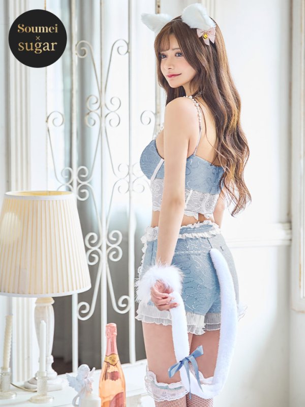 画像2: 【SALE!!】【ハロウィン】 キラキラキャットパンツセットアップ 【コスプレ6点セット】 【XS-Mサイズ/2カラー】[OF04] (2)