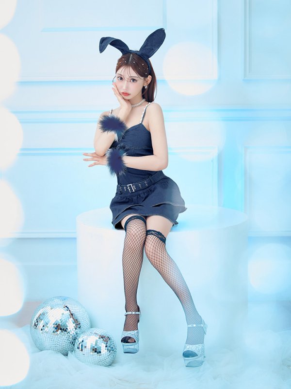 画像5: 【SALE!!】【即日発送！】【ハロウィン】 バニーデニムワンピース【コスプレ5点セット】 【XS-Lサイズ/1カラー】[HC03] (5)