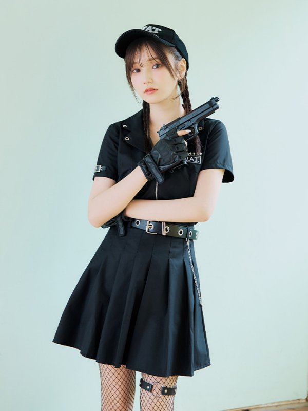 画像12: 【SALE!!】【即日発送！】【ハロウィン】SWATスワットガールセットアップ 【コスプレ8点セット】 【XS-Lサイズ/1カラー】[HC03] (12)