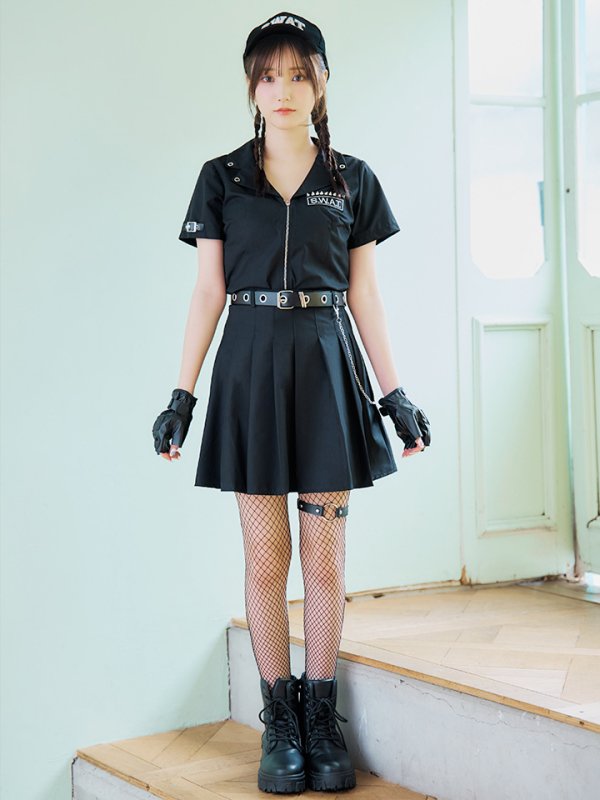 画像4: 【SALE!!】【即日発送！】【ハロウィン】SWATスワットガールセットアップ 【コスプレ8点セット】 【XS-Lサイズ/1カラー】[HC03] (4)