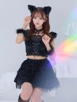 画像5: 【即日発送】【ハロウィン】キャットオフショルビジューセットアップ【コスプレ6点セット】【XS-Lサイズ/3カラー】[HC03] (5)