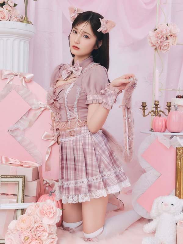 画像32: 【即日発送！】【sugar nine×マリームーンコラボ】 【ハロウィン】マリームーンコラボ制服ネコセットアップ 【コスプレ7点セット】 【XS-Lサイズ/2カラー】[OF04] (32)