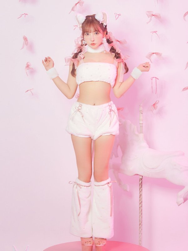 画像4: 【即日発送】【ハロウィン】 もこもこキャットリボンセットアップ 【コスプレ6点セット】 【Fサイズ/3カラー】[HC03] (4)