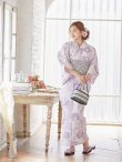 画像2: 【即日発送】【高級浴衣】薄紫に椿浴衣三点セット[YMT] (2)