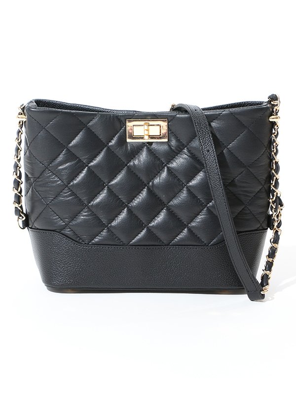 画像2: キルティング/バイカラー/クラシカル/チェーン/ショルダーバッグ[HC02] (2)