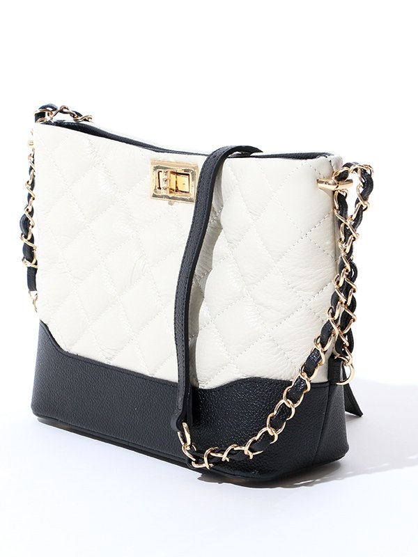 画像3: キルティング/バイカラー/クラシカル/チェーン/ショルダーバッグ[HC02] (3)