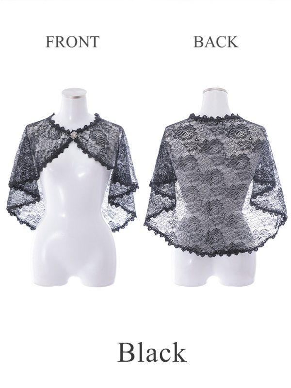 画像2: 【ファッション小物：レースショール】レース/ コサージュ/ ボレロ/ ショール【2color】[OF2C] (2)