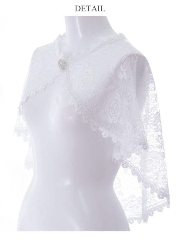 画像9: 【ファッション小物：レースショール】レース/ コサージュ/ ボレロ/ ショール【2color】[OF2C] (9)