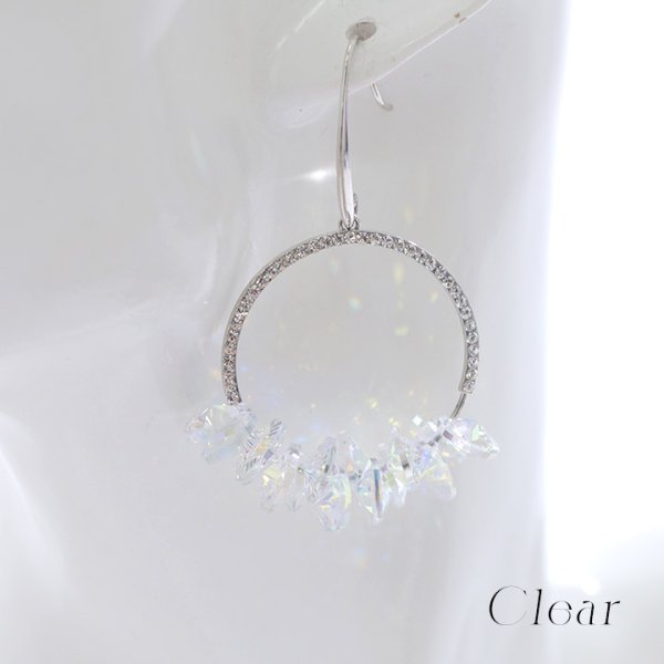 画像4: 【アクセサリー：ピアス】【ERUKEI】オーロラxカラーストーンゴージャスフックピアス[OF02] (4)