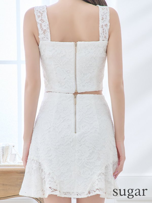 画像10: 【Jessica/ジェシカ】 セットアップ/ フラワーレース/ フロントップ/ リボン/ ノースリーブ/フレア/ ミニドレス/ キャバドレス【HC03】 (10)