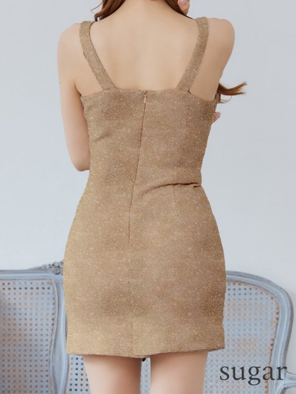 画像12: 【Jessica/ジェシカ】チェーン/ ラメ/ フロントジップ/ ノースリーブ/ カットアウト/ タイト/ ミニドレス/ キャバドレス【HC03】 (12)