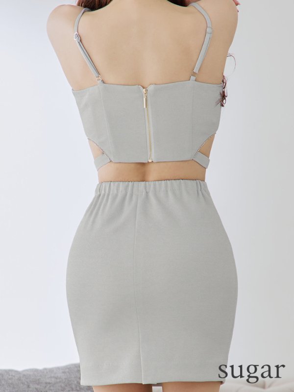 画像14: 【Jessica/ジェシカ】ラメ/ バックル/ フロントジップ/ キャミソール/ タイト/ セットアップ/ ミニドレス/ キャバドレス【HC03】 (14)