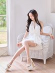ホワイト　モデル：真優川咲　身長：158cm　着用サイズ：Sサイズ