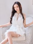ホワイト　モデル：真優川咲　身長：158cm　着用サイズ：Sサイズ